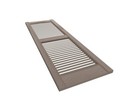 Standard Cathedral Top Center Mullion  Open Louver Shutter Pair 14 5  W X 48  H