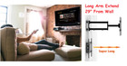 Mp-l28-600 Long Arm Full Motion Tv Wall Bracket With 29  Extension 32 - 70 Tv