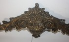 Antique Embossed French Bronze Pediment Floral 16 25x6 