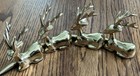 Vintage Solid Brass Deer Place Card Holders Set Of 4 Reindeer Memo Photo Mcm