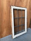 Antique 20x30 Wood Window Sash 9 Lite Leaded Glass Mullions Old Vintage 237-25e