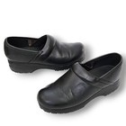 Skechers Work Black Leather Slip Resistant Clogs Professional Shoes Women