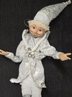 Robert Stanley Posable Christmas Pixie Elf Doll Silver   White Outfit Silver