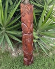 M  ori Inspired Tribal Tiki Wood Carving Half Statue Tropical Bar Patio Decor 39 