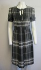 Burberry Brit Altered Grey Nova Check Short-sleeve Tie-neck Dress Sz Small
