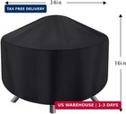 Round Fire Pit Cover For 22-34 Inch Firepit  Heavy Duty Outdoor Patio Fireplace
