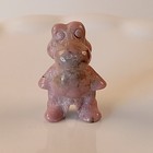 Pink Rhodonite Crystal Character Carving Polished Stone Figure 9g   E50