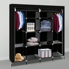 Portable Wardrobe Clothes Storage Rack 12 Shelves 4 Side Pockets