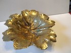Vintage Heavy Cast Brass Mayapple Leaf Tray By Virginia Metalcrafters