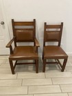 Antique Grand Rapids Wooden Chair Set Michigan Furniture 20th Century Vtg Rare