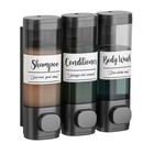 Umadeus 3 Chamber Shower Dispenser - No Drill - Wall Mount - Easy Installation