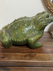 Vintage Arnels Large Xl Ceramic Frog Toad Garden Decor Green Statue   as Is Read