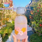 Starbucks China 2021 Pink Sakura 13oz 390ml Glass Cup With Handbag