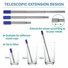 Metal Reusable Collapsible Foldable Straw Case Keychain Stainless Steel Straws