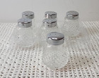Tablecraft Mini Salt   Pepper Shakers Diamond Cut Glass 1 1 4  Tall Set Of 6