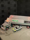 Vtg Hess 1992 Toy Truck And Racer White Green Original Gas   Oil Collectible