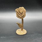Vintage Brass Flower Sculpture Handmade Brutalist Modernist Floral Art Decor