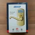 New Schlage Plymouth Bright Brass Electronic Keypad Door Lock - Open Box