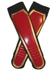                     Pro Wrestling Kickpads Black And Red With Gold Outline - Gear New