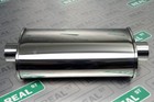 Vibrant Performance Streetpower Oval Muffler 2 5  Inlet outlet  center-center 