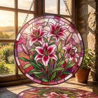 Stargazer Lily Flower Stained Glass Suncatcher  Floral Window Glass Decoration