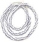 6mm Vintage Dark Blue And White Stripes African Glass Beads-3209