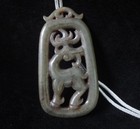 Very Fine Old Chinese Hand Carving Deer Openwork Jade Necklace Pendant