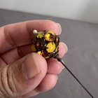 Antique Victorian Style Amber   Yellow Rhinestone Stickpin Hat Pin