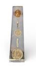 1964 Us Coin Collection Obelisk Display With Kennedy Half Dollar  Lincoln Cent