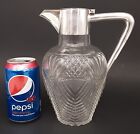 Antique Austrian Alexander Sturm 800 Silver Cut Glass Claret Wine Pitcher Jug