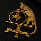 Antique Jewelry Cat Vintage Fishing Brooch Personality Vintage Brand Gold Plated
