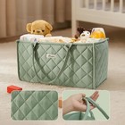 Quilted Diaper Caddy Organizer  Soft Padded Baby Diaper Caddy With Green