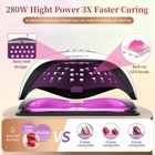 Uv Led Nail Lamp  280w Professional Uv Nail Dryer Light For Gel Nails With 66   