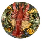 Vintage Majolica Lobster Plate Portuguese 8   