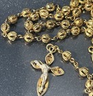 800 Silver Gold Plated Antique Art Deco Filigree Rosary Chain   Heart Shaped Box