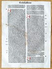 Ecclesiasticus - Original Incunable Leaf Biblia Latina Amerbach Basel - 1491