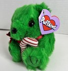 Swibco Puffkins    jingles   green Christmas Bear Plush 1997 Limited Edition Nwt