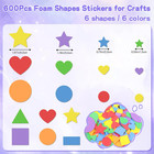 600pcs Foam Stickers foam Shape Stickers For Kids 6colors self Adhesive Small St