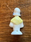 Vintage Porcelain Pin Cushion Topper  Lady With Blue Hat And Yellow Shawl