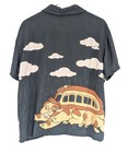 Studio Ghibli My Neighbor Totoro Camp Shirt Xl Gray Rayon Catbus Bus Stop