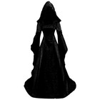 Women Cosplay Costume Vintage Style Medieval Robe Hooded Bandeau Wedding Dress