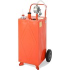30 35 Gallon Fuel Gas Caddy  Rolling Portable Transfer Tank W Manual Rotary Pump