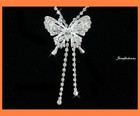 Butterfly Clear Austrian Rhinestone Crystal Necklace Earrings Set Bridal N58
