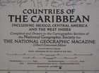 1947 Map West Indies Central America Cuba Costa Rica Panama Canal Puerto Rico