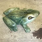 Robinson Ransbottom Ceramic Vintage Green Garden Frog Figurine