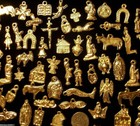  100 Milagro Charms Mexican Folk Art Gold Good Luck Exvoto Nicho Retablo Lot