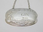 Sterling Silver Fishing Interest Gin Decanter Label Vintage 1982 London