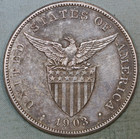 Philippines 1903    900 Silver Peso  99    Tracked Shipping