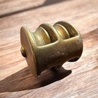 Vintage Solid Brass Double Sheave Pulley Block Nautical Maritime Industrial