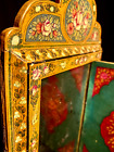 Antique 19th C  Profusely Lacquer Painted Middle East Persian Qajar Large Mirror